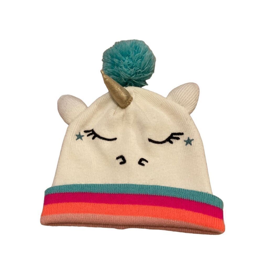 Made For Play Unicorn Pompom Hat Beanie Winter Fall Ski